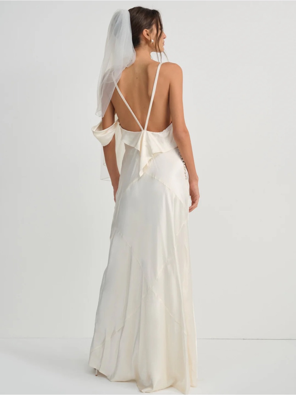 $319 NWT For Love And Lemons “Jewel” Maxi Dress in Cream Sz Large - Picture 2 of 12